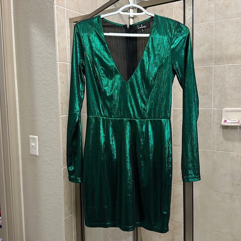 Green sparkly dress